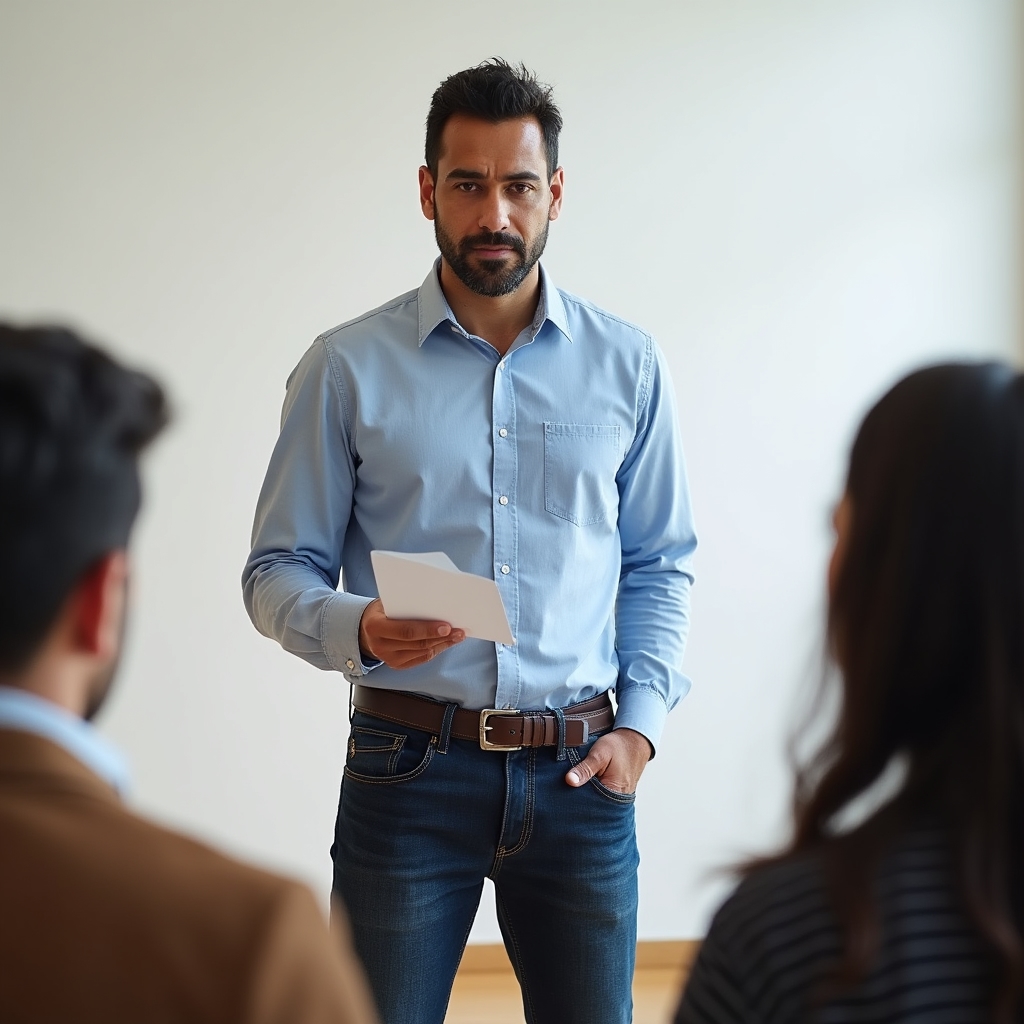 Workshop participant practicing their value pitch
