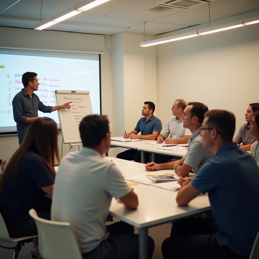 Sales workshop session with service professionals